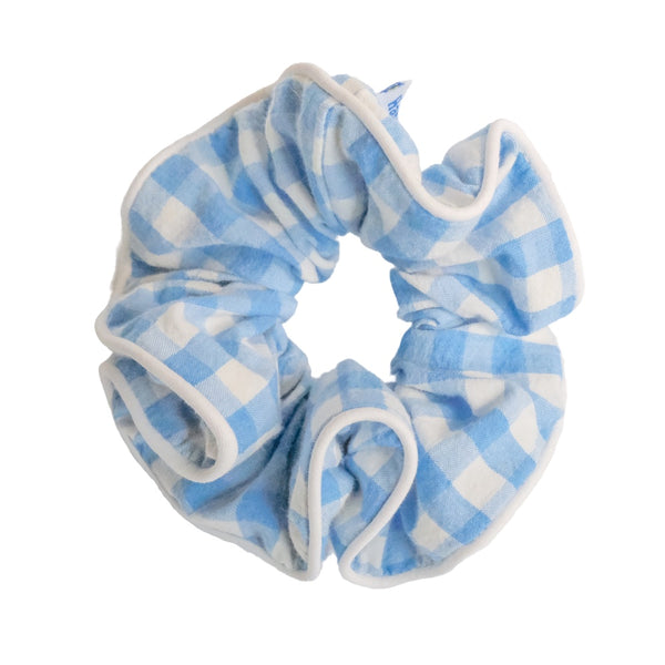CHEERLEADER SCRUNCHIE in BLUE PICNIC GINGHAM