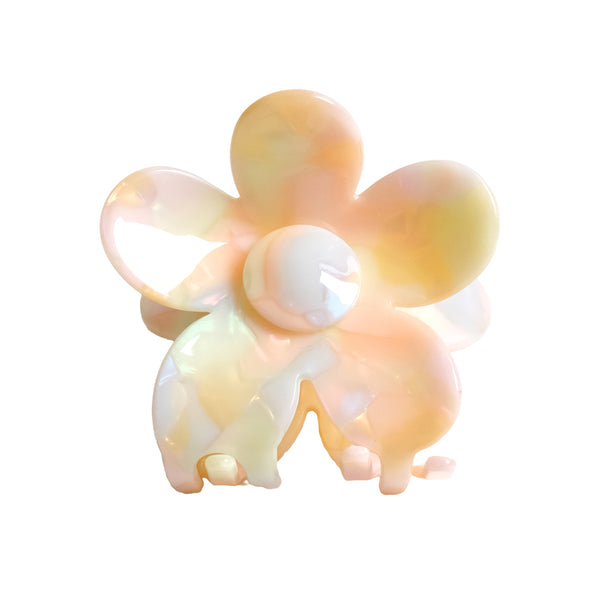 FLOWER HAIR CLIP in MARBLE RAINBOW